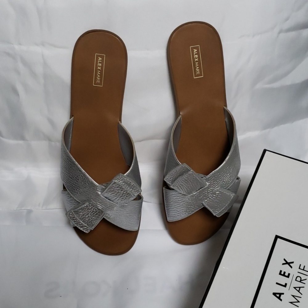 Alex Marie Kiara Silver Metallic Sandals